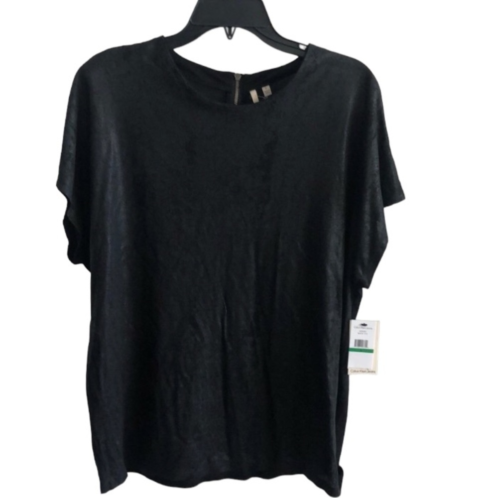 Calvin Klein Jeans Black Top Back Zip Closure Sz. Large